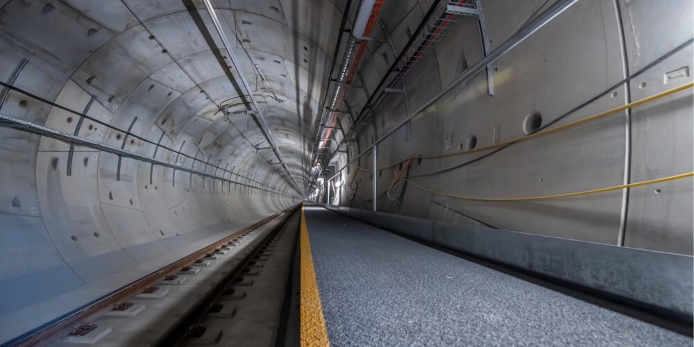 Ferro-Clean provided reflective non-slip protective coatings for the Perth Airport Train Tunnel