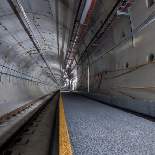 Ferro-Clean provided reflective non-slip protective coatings for the Perth Airport Train Tunnel