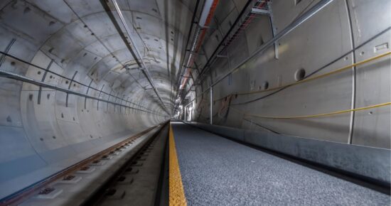 Ferro-Clean provided reflective non-slip protective coatings for the Perth Airport Train Tunnel